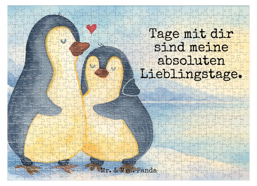 Mr. & Mrs. Panda Puzzle Pinguin umarmen Design 551 Teile - Weiß - Geschenk, Puzzlespiel, 2000, Paar, Hochzeit, 300, Hochzeitsgeschenk, Hochzeitsta...