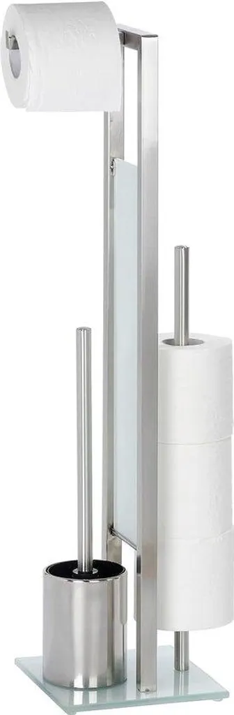 Combiné WC autoportant 3-en-1 avec porte-rouleau et brosse de toilette