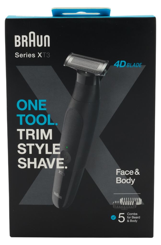 Braun XT3200, Schwarz, Edelstahl, Rechteck, 1 mm, 5 mm, Produktbild 
