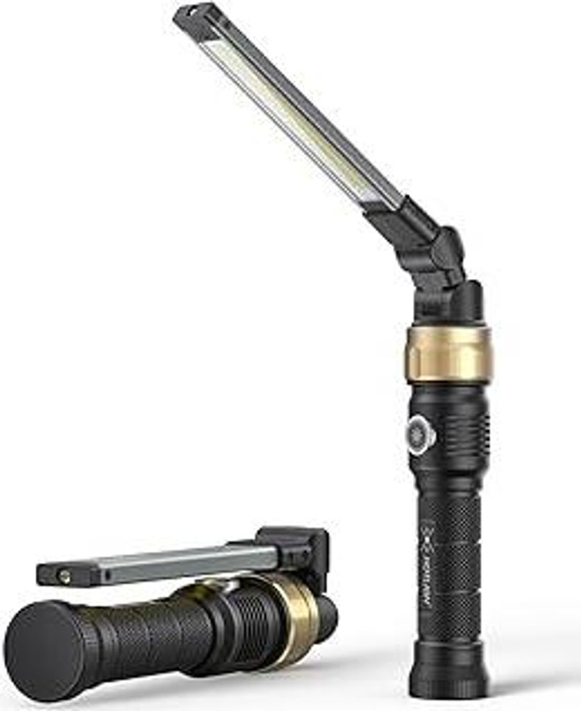 HOTLIGH Werkstattlampe – 5000 mAh Arbeitsleuchte LED Akku mit um 360° drehbarem, faltbarem Design, 1200 Lumen LED Werkstattlampe, 3 Leuchtmodi I...