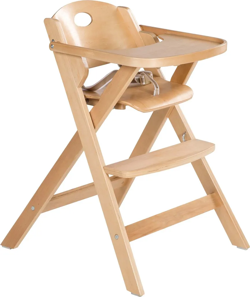 Chaise Haute Gain de Place Pliable en Bois pour Repas de Bébé et Enfant