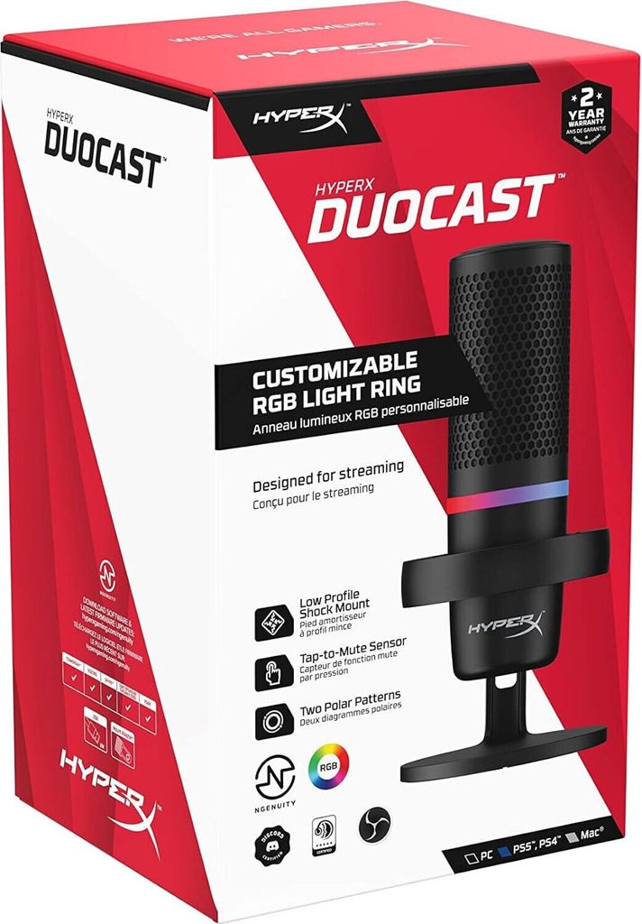 Stolní mikrofon HyperX DuoCast 4P5E2AA Obrázek produktu 9