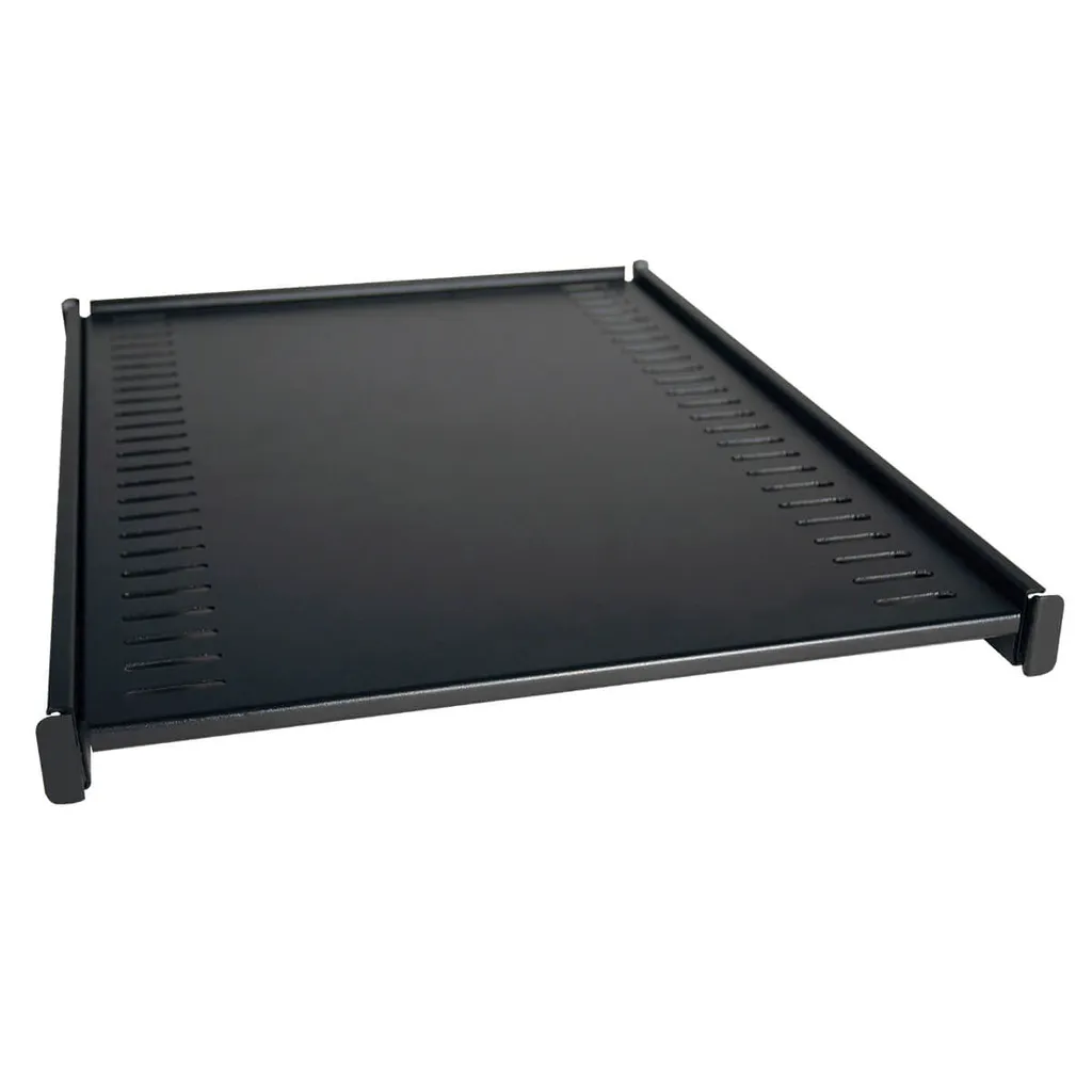 Etagère Rack 19 Fixe Anti-Affaissement Charge Lourde 113kg Noire 1U