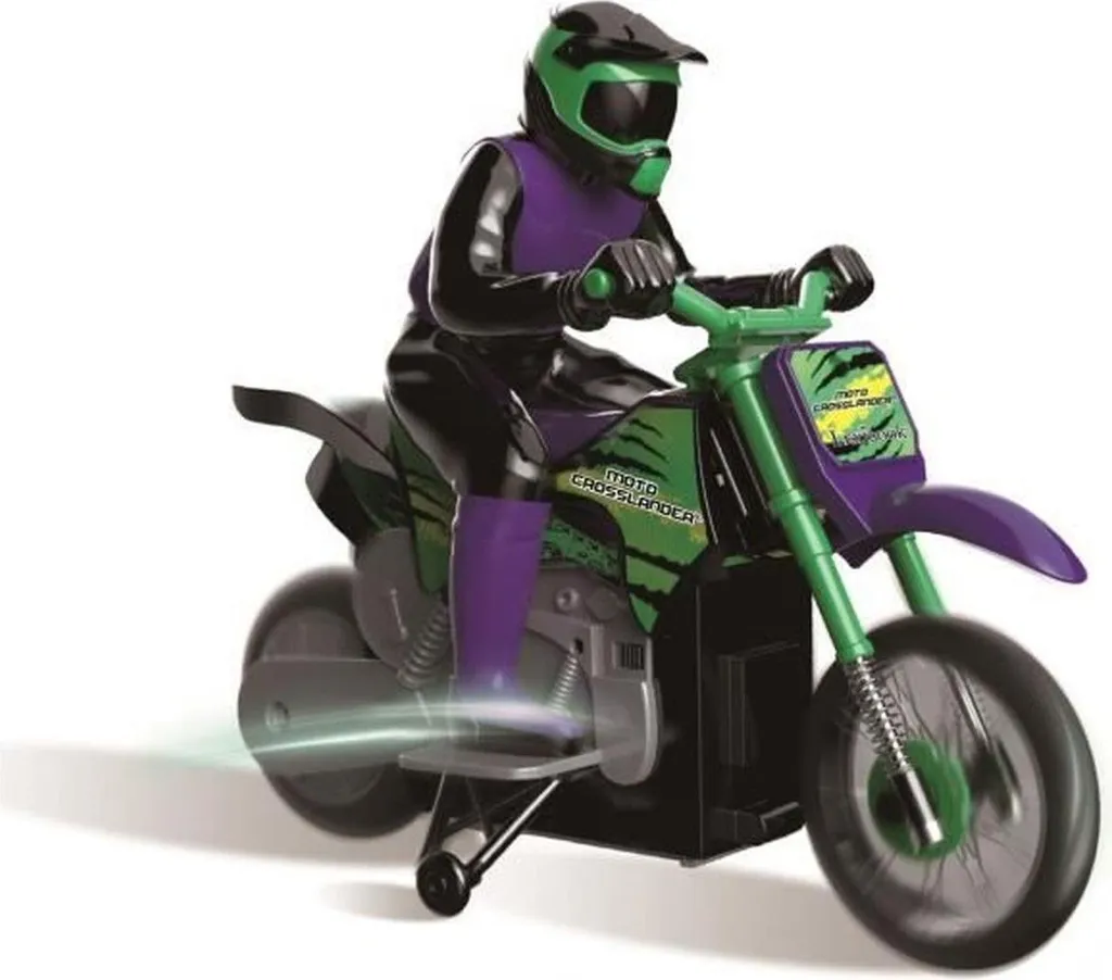Moto Télécommandée Crosslander Cascade Extrême avec Lumières LED Flashy