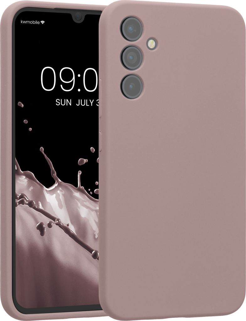 kwmobile Handyhülle kompatibel mit Samsung Galaxy A34 5G Hülle - gummierte Handy Case aus Silikon in Nude Lilac
