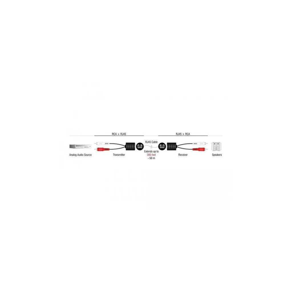 Solution Anti-Interférence Audio Longue Distance RCA vers RJ45 50m - 2