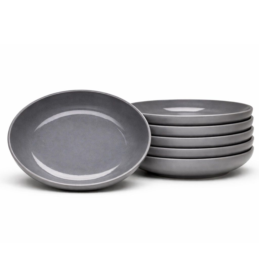 Suppenteller Malmö 20 cm anthrazit 6er-Set Steingut – Van Produktbild 