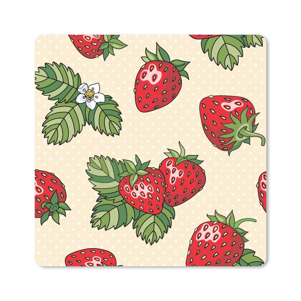 MuchoWow Mauspad Mousepad Erdbeeren - Obst - Muster 30x30 cm - Mousepads - Maus Mat - Pad - Mausunterlage - Gaming