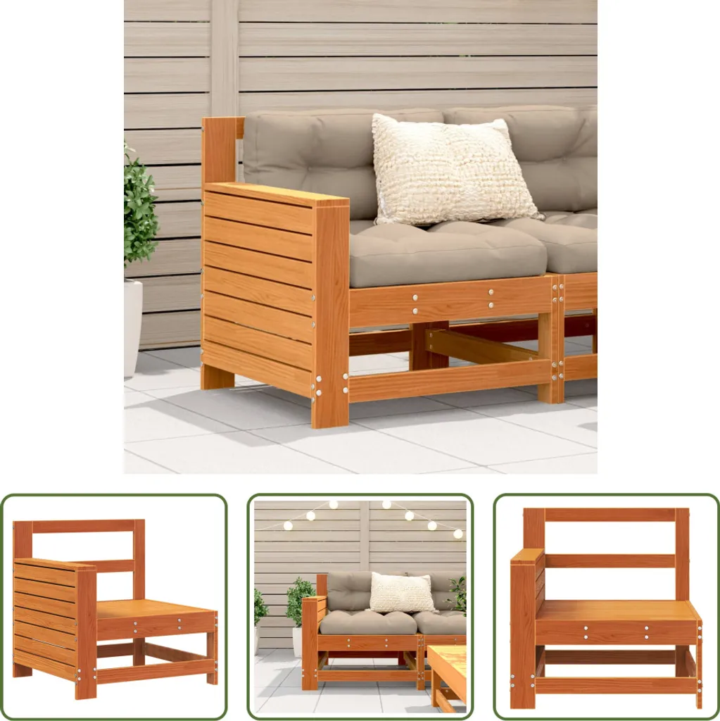 Divano da Esterno in Legno Massiccio Pino 69cm | The Living Store