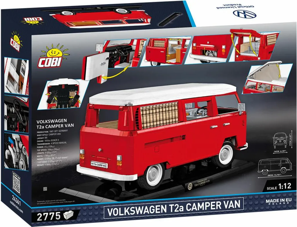 Combi VW Transporter T2A à assembler - Décoration vintage 2650 pièces - 5