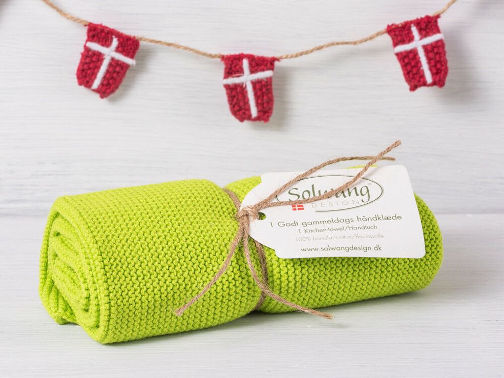 Solwang Küchentuch FRISCHES HELLGRÜN gestrickt Putztuch Geschirrtuch Handtuch