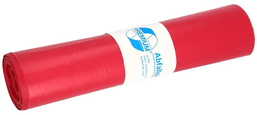 DEISS 11021 Sacs Poubelle Type 60 Rouge 700x1100 mm - Rouleau de 25
