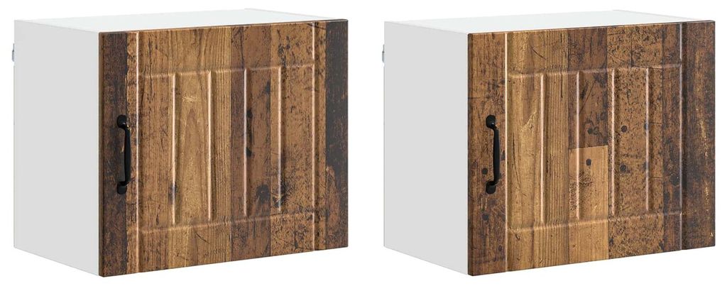 vidaXL Wandschrank LUCCA 2 pcs Altholz 50 x 31 x 40 cm Holzwerkstoff
