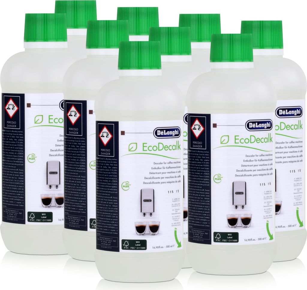 Delonghi EcoDecalk DLSC 500 Entkalker für Kaffeevollautomaten 500ml (9er Pack)