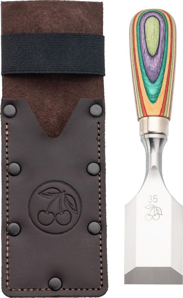 KIRSCHEN W.I.N.A.C. Kurzbeitel in Lederholster 35 mm mit Skateboardheft 1155000