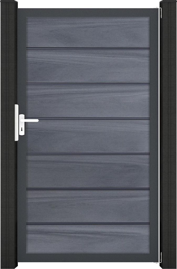 GroJa Solid Grande Premium Tor Sondermaß max. 150x180cm Anthrazitrahmen Steingrau co-extrudiert