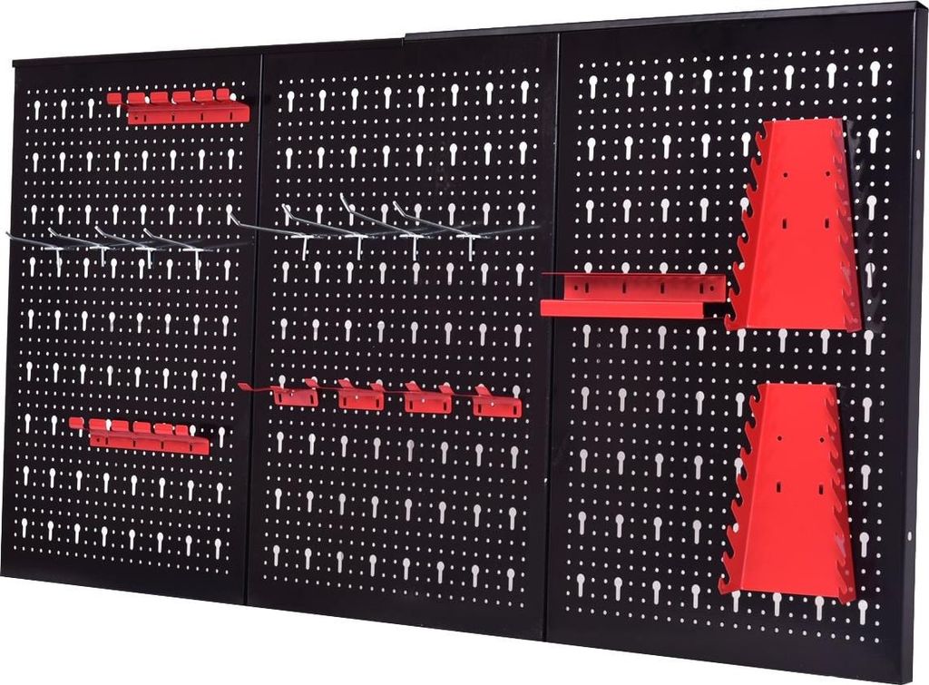 Werkzeug-Organizer mit Lochwand und 17-teiligem Halterset, 120 x 60 cm