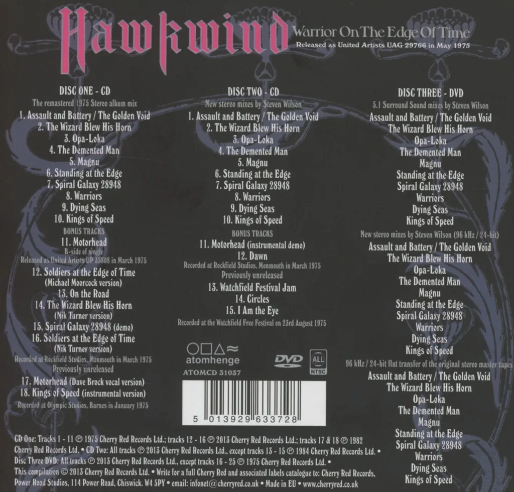 Hawkwind Warrior On the Edge of Time CD Audio sans craquements Vinyle - 2