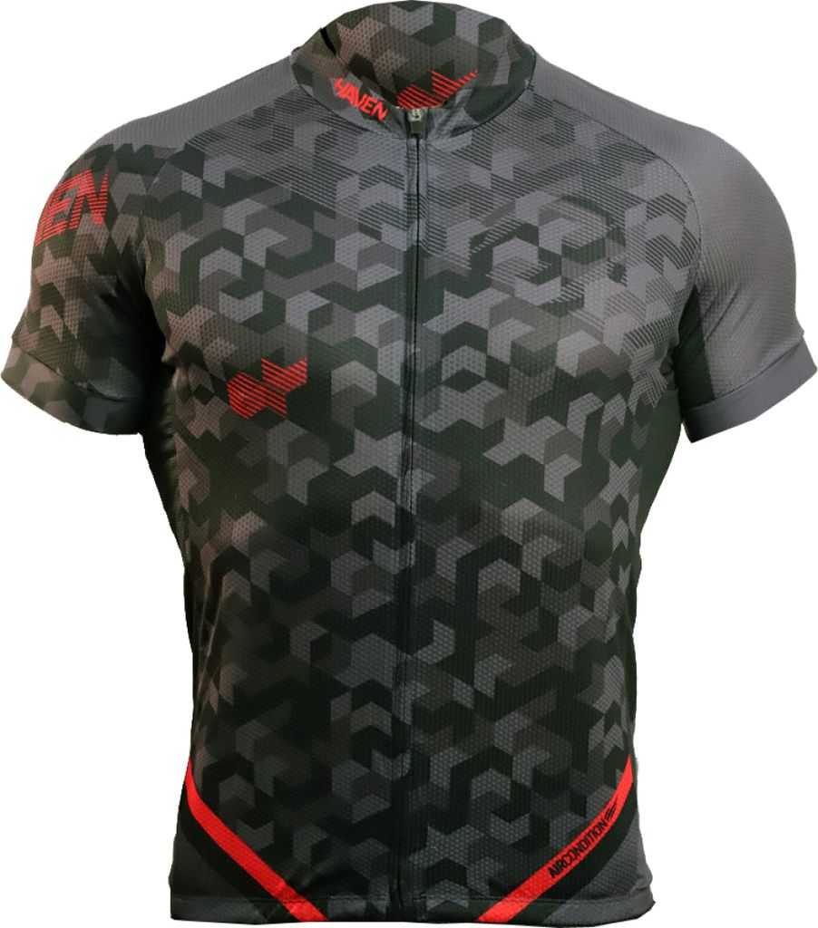 HAVEN Kurzarm Fahrradtrikot - SINGLETRAIL - Rot/Schwarz M