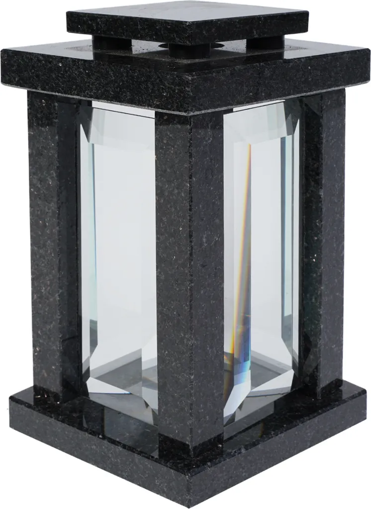Lampe funéraire carrée Granit Star Galaxy - Résistant Intempéries Gel