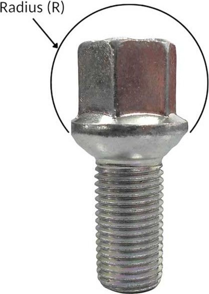 20x Radschraube M12x1,5 Kugelbund R12 silber 28 mm | Schlüsselweite 17 mm kompatibel mit Mercedes-Benz 108 109 111 114 116 123 190 201 S 126 SL 10...