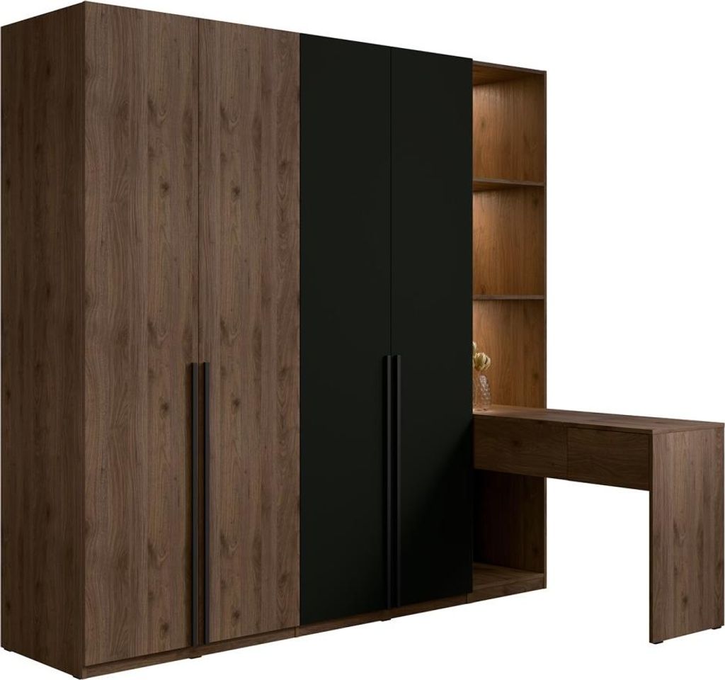 Meublorama MK-WENECJA-WN-PD5008/PU1001-20B+25*7C/208KG, 6 Regale, 5 Tür(en), Braun, MDF-Platten, 1 Schublade(n), 1460 mm