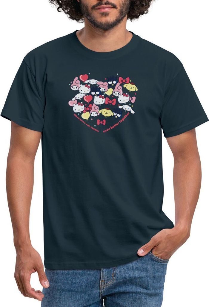 Spreadshirt Hello Kitty And Friends Ballons Männer T-Shirt, 4XL, Navy