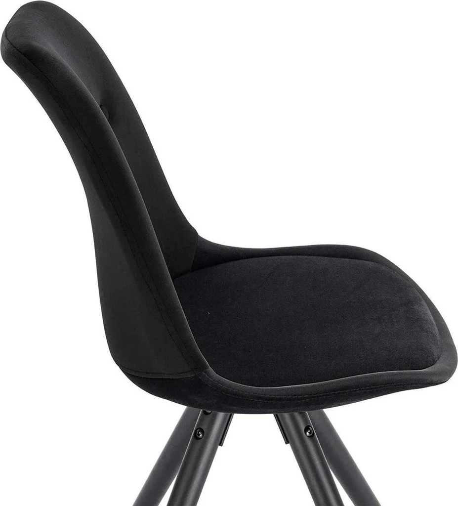 Chaise visiteur Happyment Zizi noire lot de 2 pour salle à manger et bureau - 4