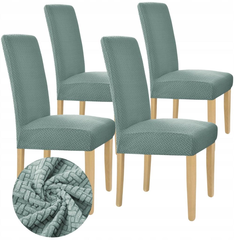 Stuhlhussen - 4 Stück - Mintgrün Jacquard - Universeller Produktbild 
