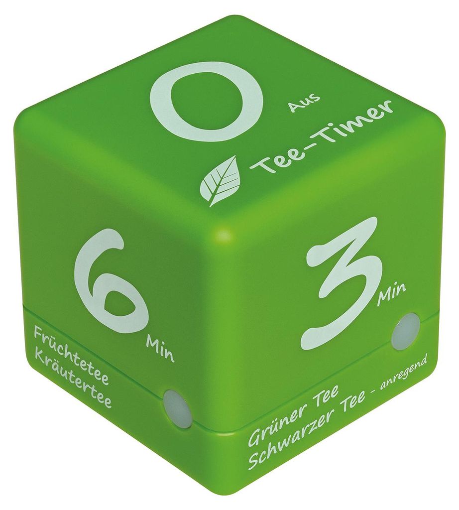 TFA-Dostmann CUBE TIMER, Digitaler Küchentimer, Grün, Weiß, Produktbild 