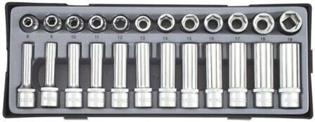 Set di chiavi a bussola FORCE Set di chiavi a bussola T4248 375 mm 145 mm