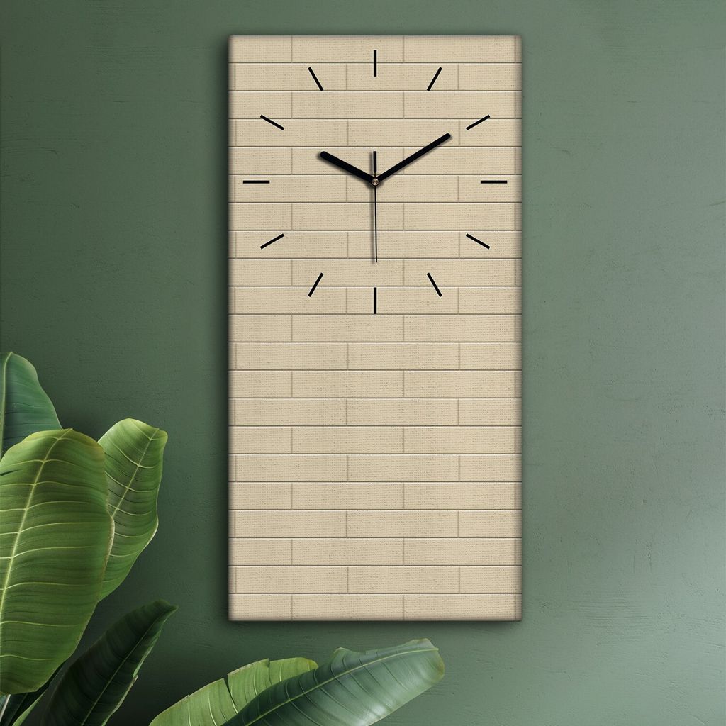 Wohnzimmer Leinwand Uhr Geräuschlos Küche 30x60 Farbige, Ziegel, Textur, Abstrakt, schwarze Zeiger