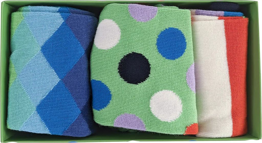 Happy Socks 3er Pack Socken - Gemusterte Baumwollsocken Für Damen & Herren 41-46