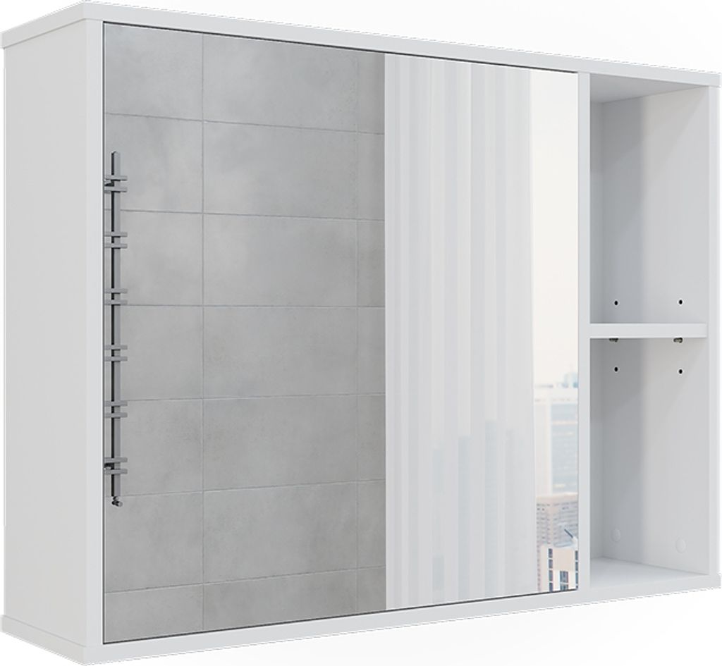 Koupelnová skříňka se zrcadlem Vicco Leano Bílá 80 x 60 cm, Obrázek produktu 