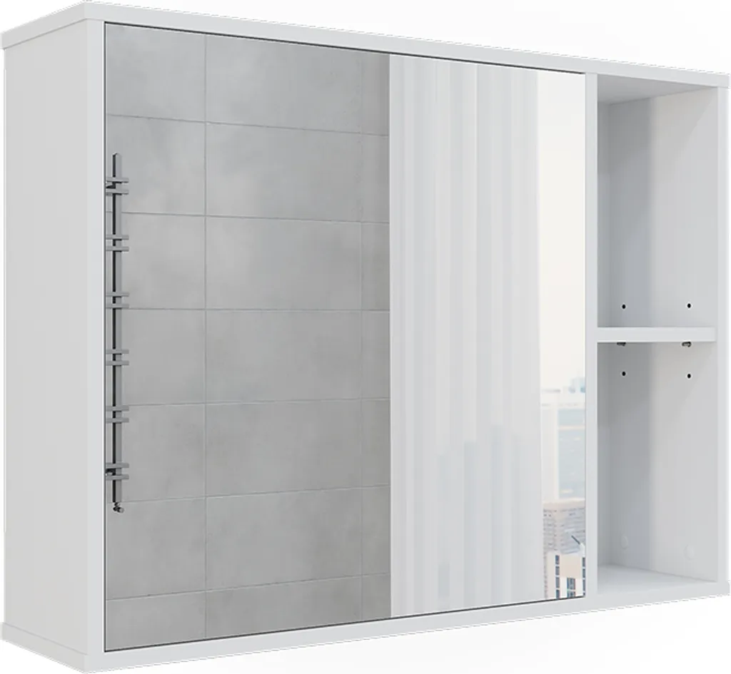Armoire de toilette blanche avec miroir Vicco Leano pour salle de bain