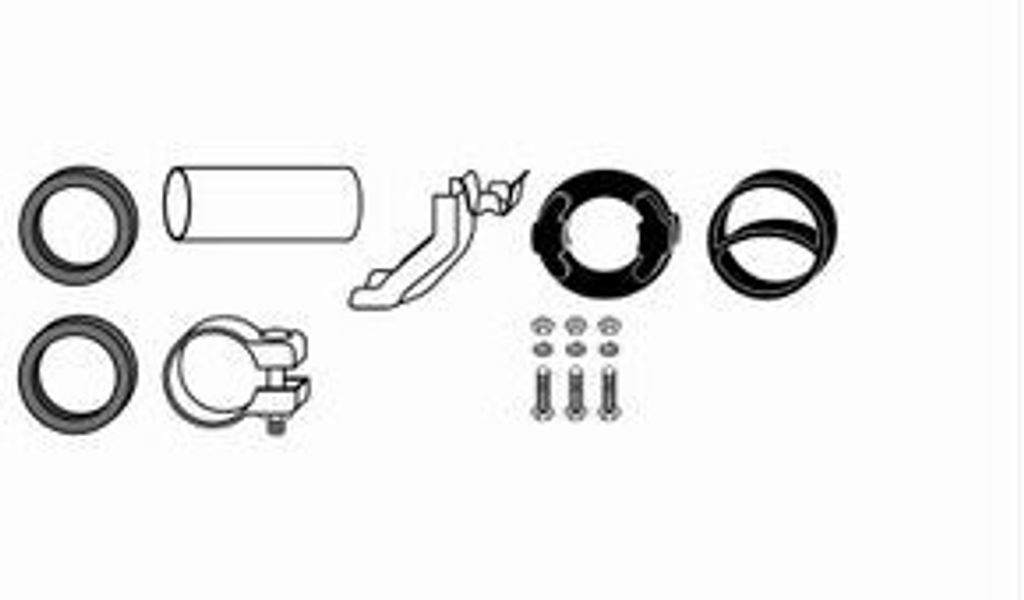 HJS 82 12 2128 Montagesatz Auspuffanlage Abgasanlage für BMW 5 Limousine (E34)
