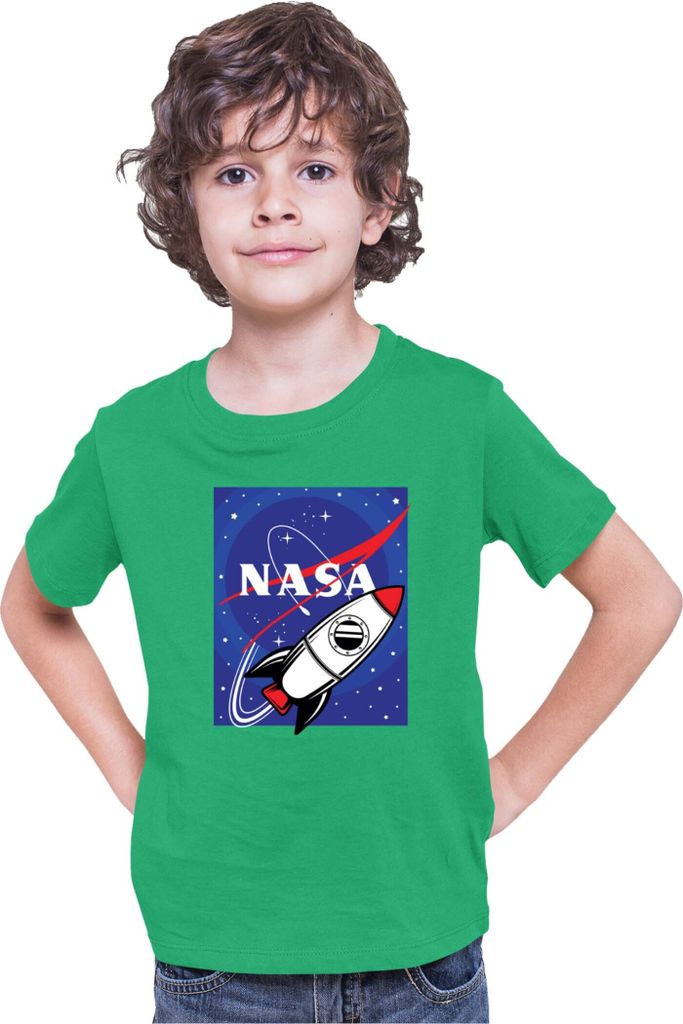 Kinder T-Shirt Nasa Space Theme Nasa 009, 5-6 Jahr - 116 / Grün