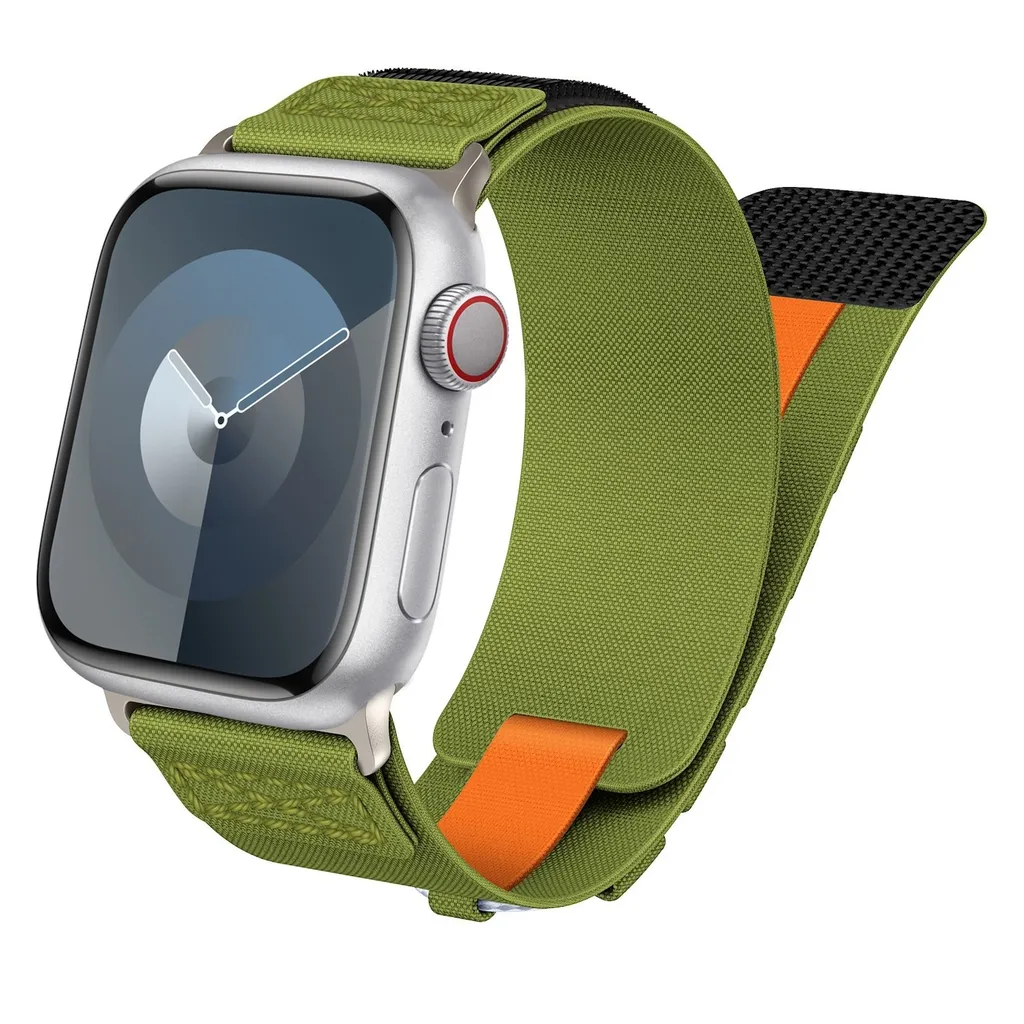Cinturino Sport Nylon Apple Watch SE 44mm Verde Intrecciato Elastico