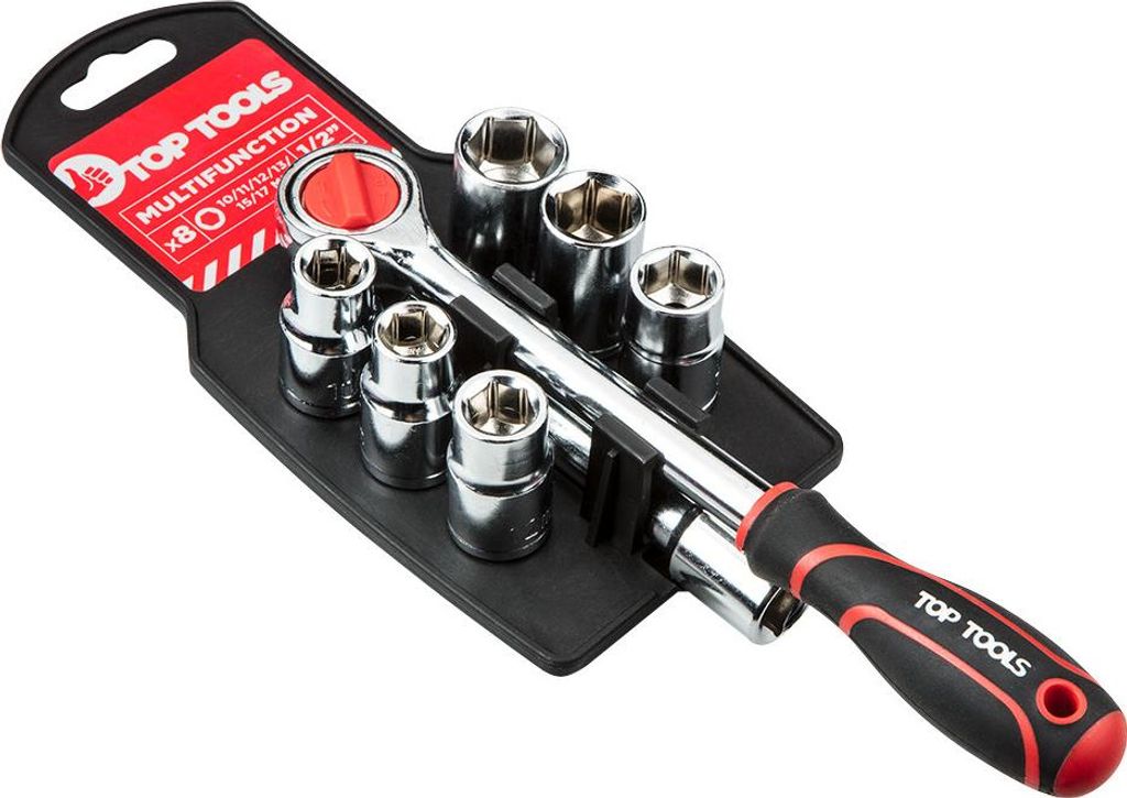 8 tlg. Ratsche mit Steckschlüssel Set 1/2"