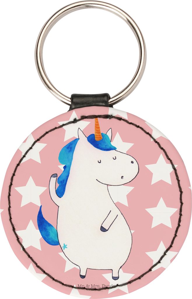Mr. & Mrs. Panda Schlüsselanhänger Einhorn Mann - Rot Pastell - Geschenk, schlüsselbund anhänger, mini, Beste, Freundin, Deko, Taschenanhänger...