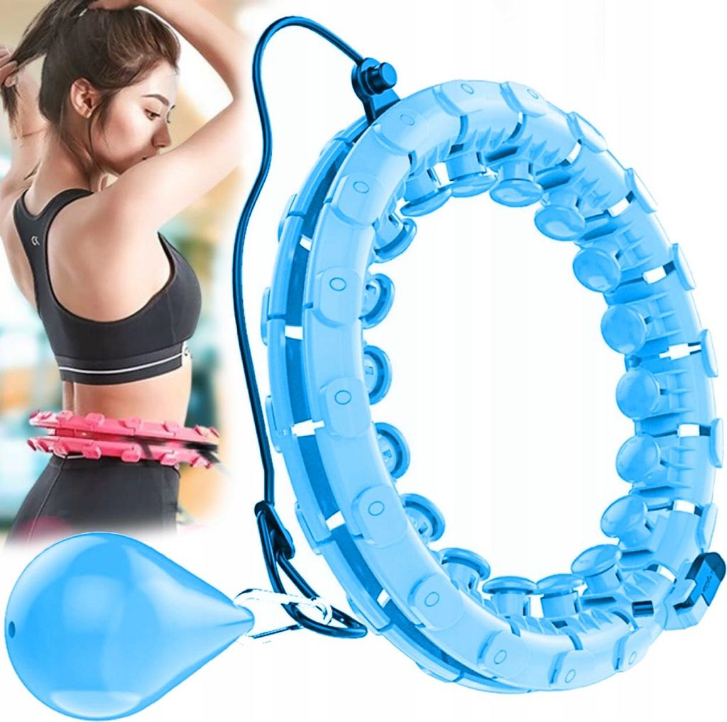SpinSlim Fitness Hula-Hoop mit Massage-Noppen und verstellbarem Gewicht, Blau