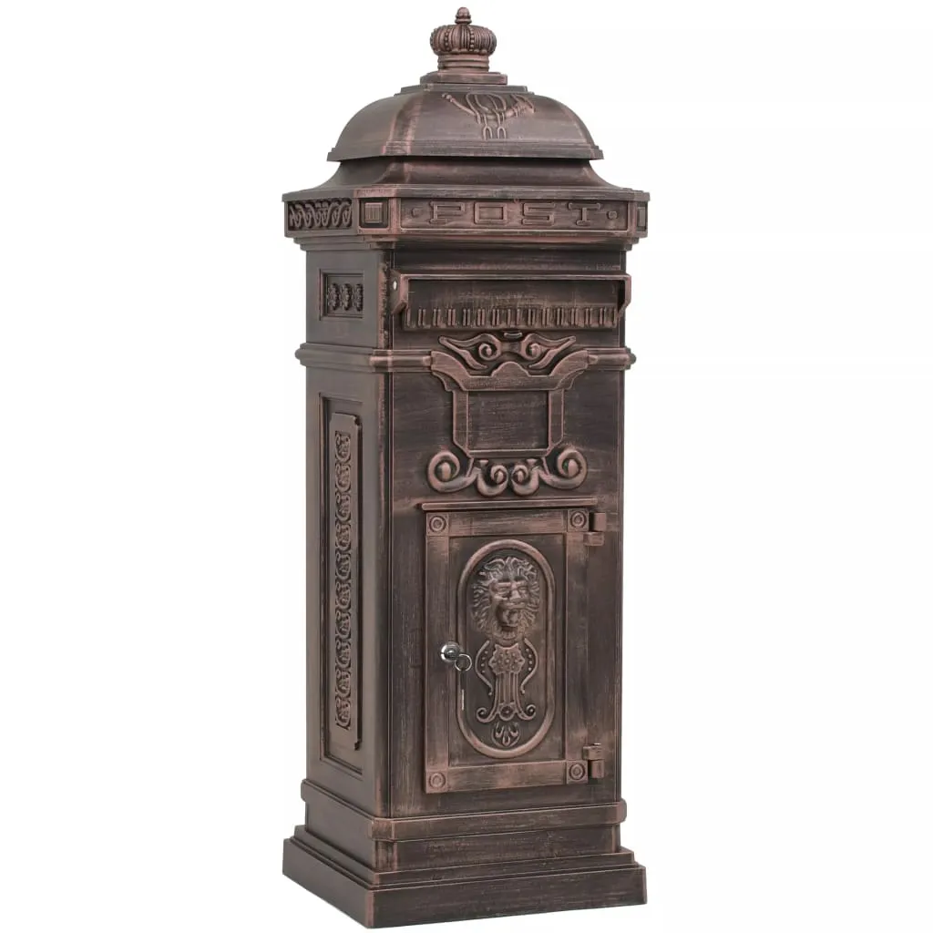 Boîte aux lettres colonne bronze pour maison individuelle style vintage
