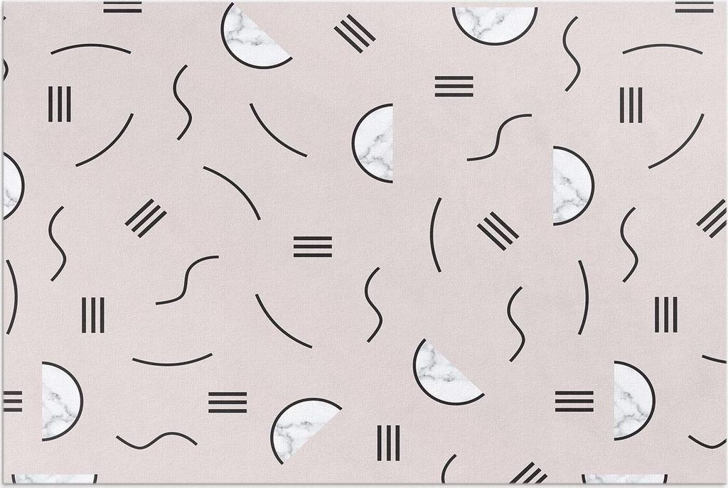 Abstrakte Formen im Boho-Stil – Vinylteppich – 80x120 cm – Outdoor Teppich – Terrasse – Wetterfest – Modern