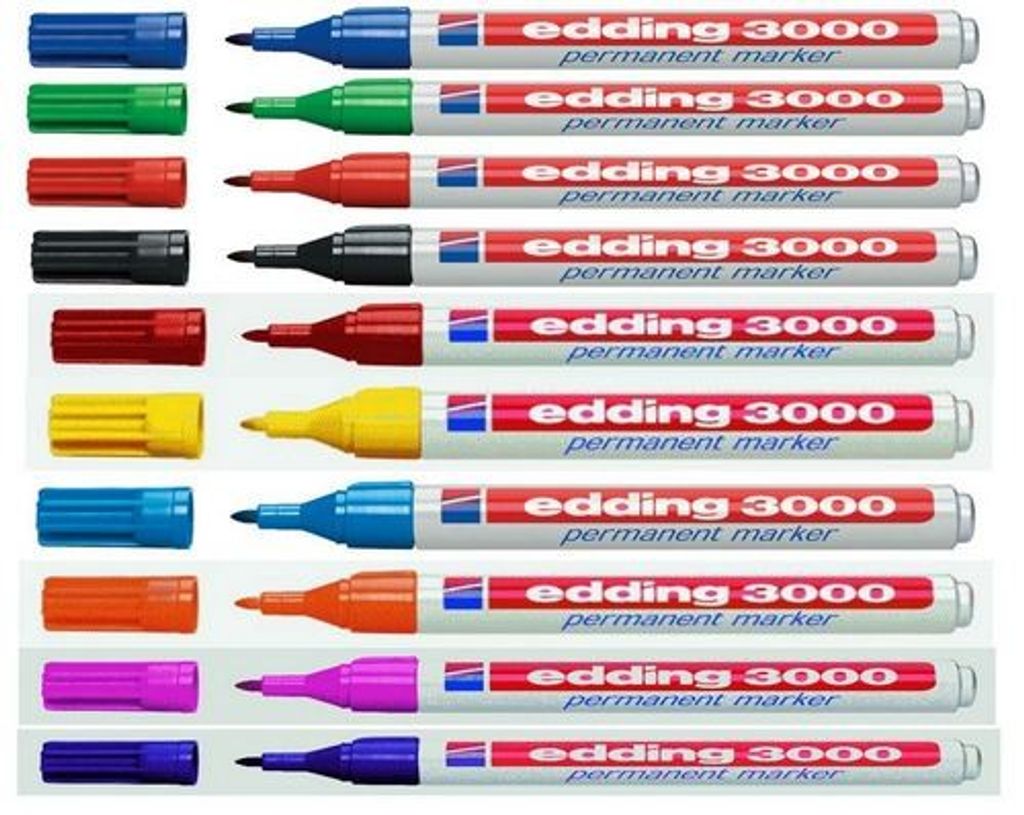 Permanentmarker, EDDING 3000, 4er-Set