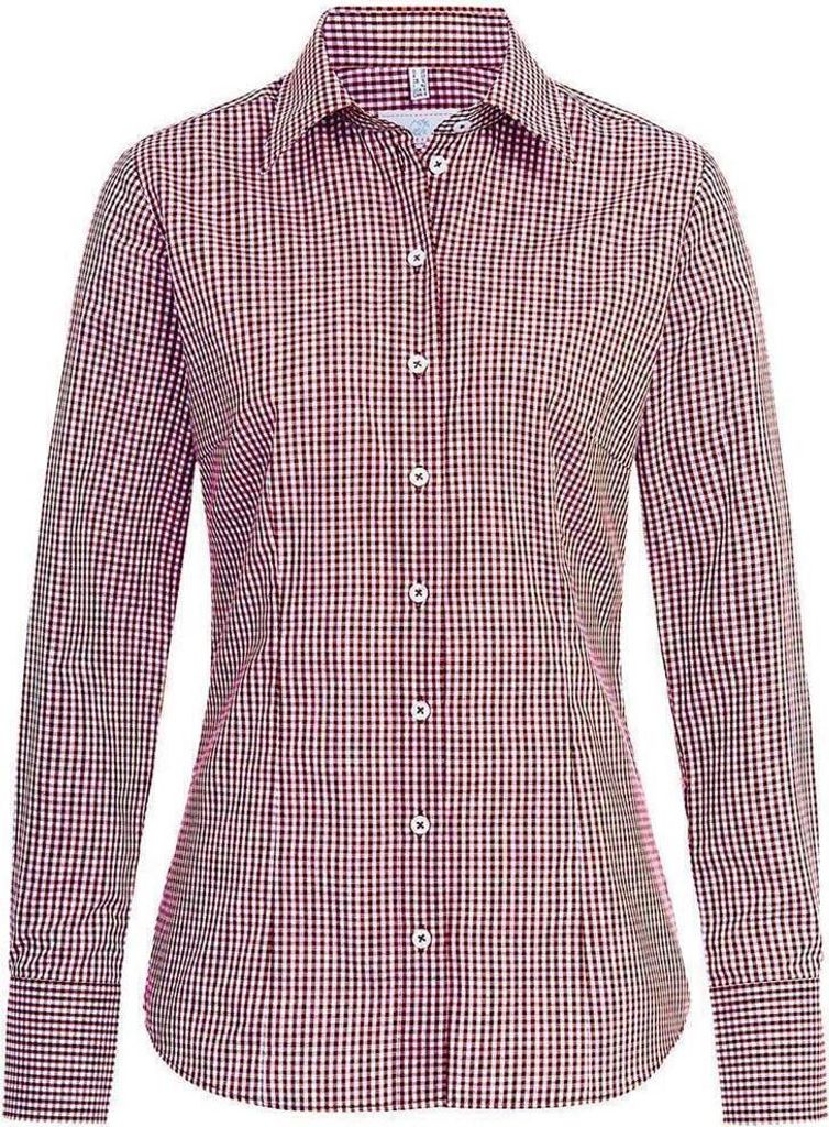 Greiff Corporate Bluse BASIC Damen Bordeaux kariert 42