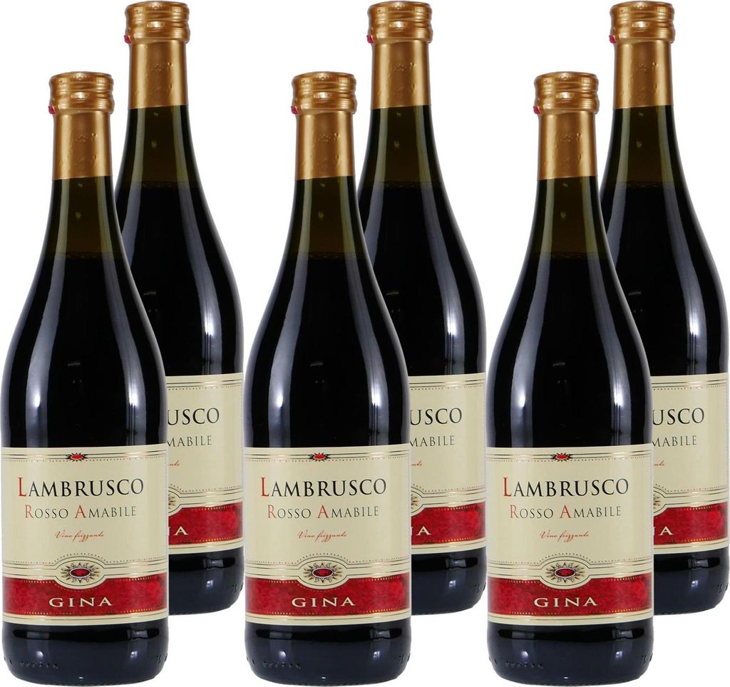 Gina Lambrusco Rosso Amabile -lieblich- (6 x 0,75L)