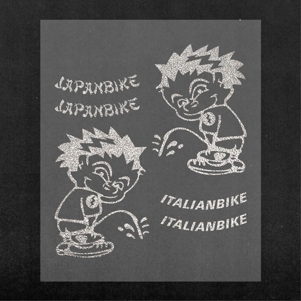 Sticker Aufkleber Italian Bike Silber 14 x 16 cm