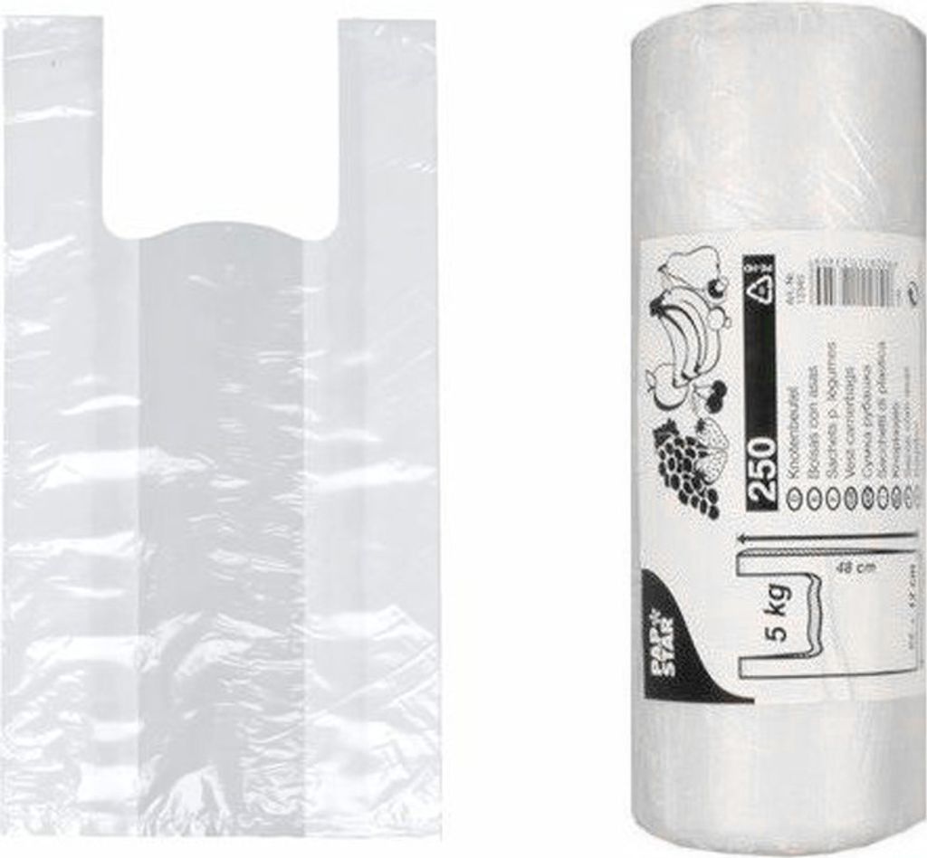 Papstar Knotenbeutel HDPE transparent 48 x 22 x 12cm 250 Produktbild 