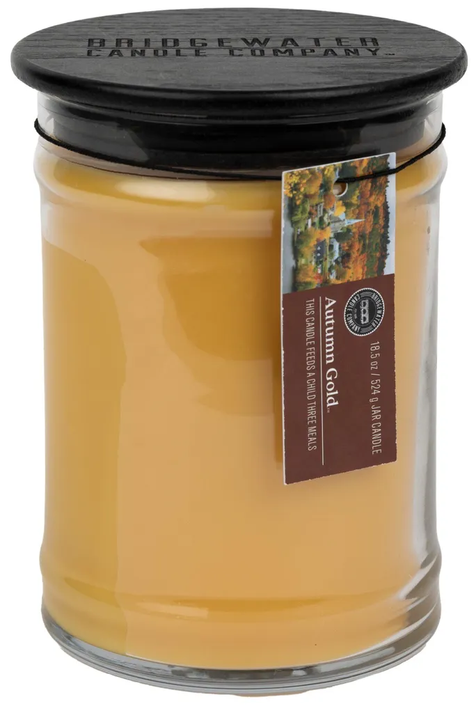 Grande bougie artisanale parfumée Autumn Gold décorative et apaisante