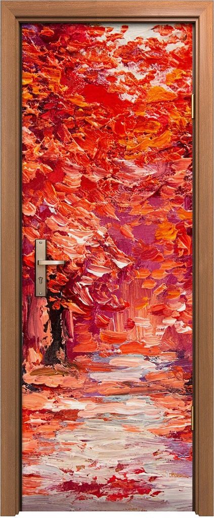 Türposter 70x200 cm Türaufkleber Türtapete Türfolie Klebefolie Wald Bäume bunte Herbst park